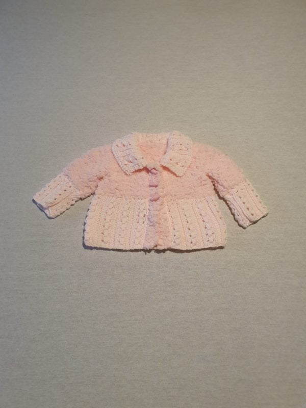 Girls 0-3 pink hand knitted coat
