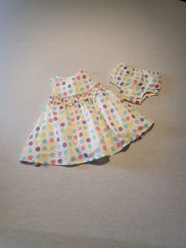 Girls 3-6 M&CO dotty dress and knickers