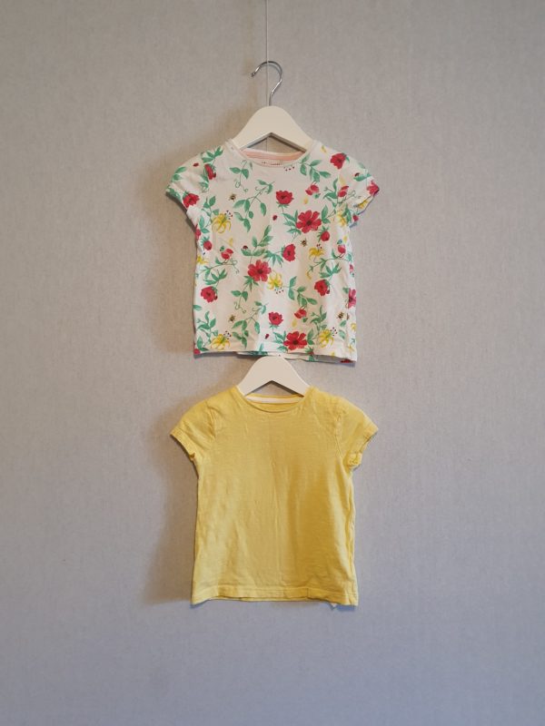 Girls 12-18 F&F floral yellow t-shirt 2 pack