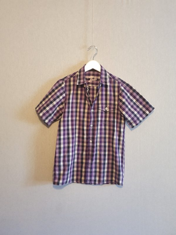 Boys 9-10 Primark purple check shirt