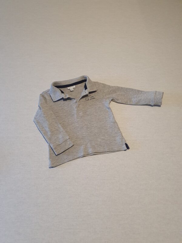 Boys 12-18 long sleeved grey polo shirt