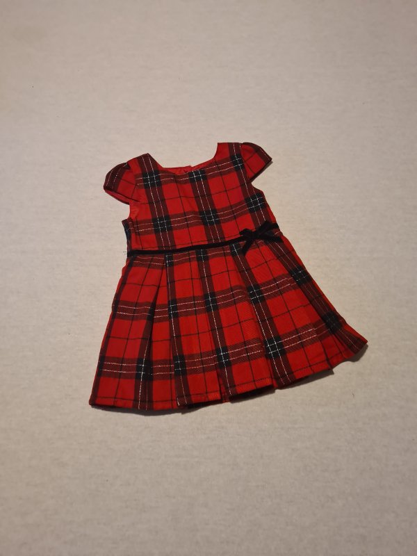 Girls 6-9 Primark red tartan bow dress