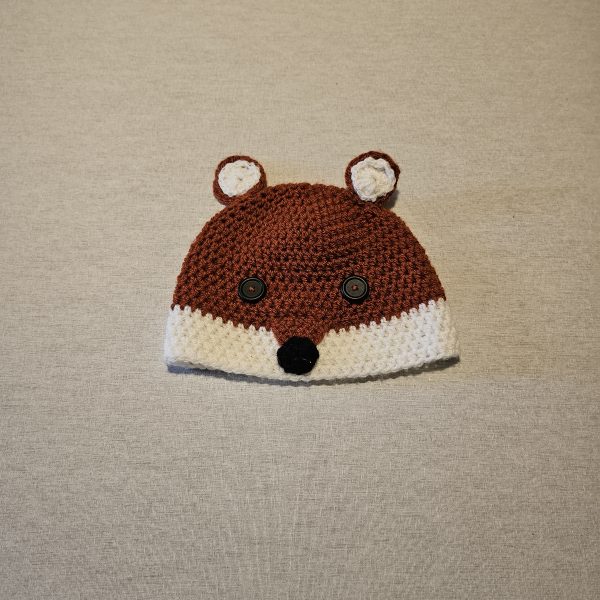 Boys 12-18 Fox crochet hat