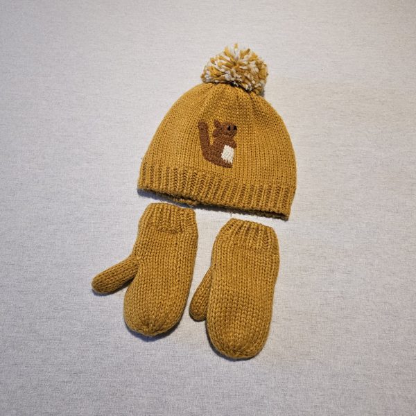 Boys 18-24 Squirrel hat and mitts