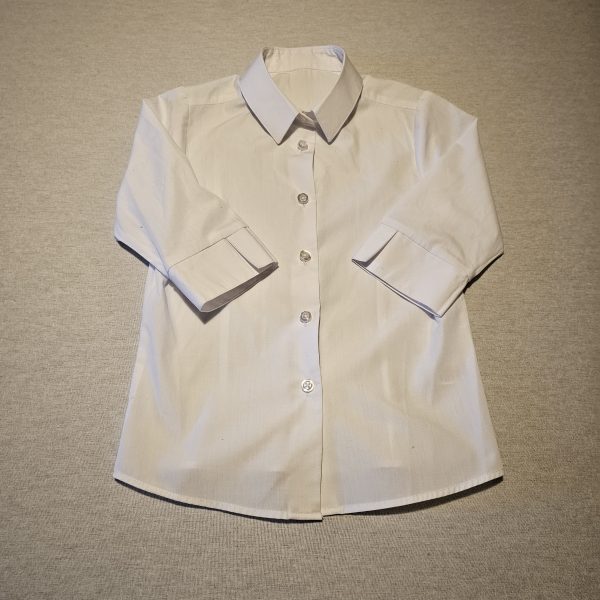 Girls 5-6 TU white 3/4 sleeve blouse